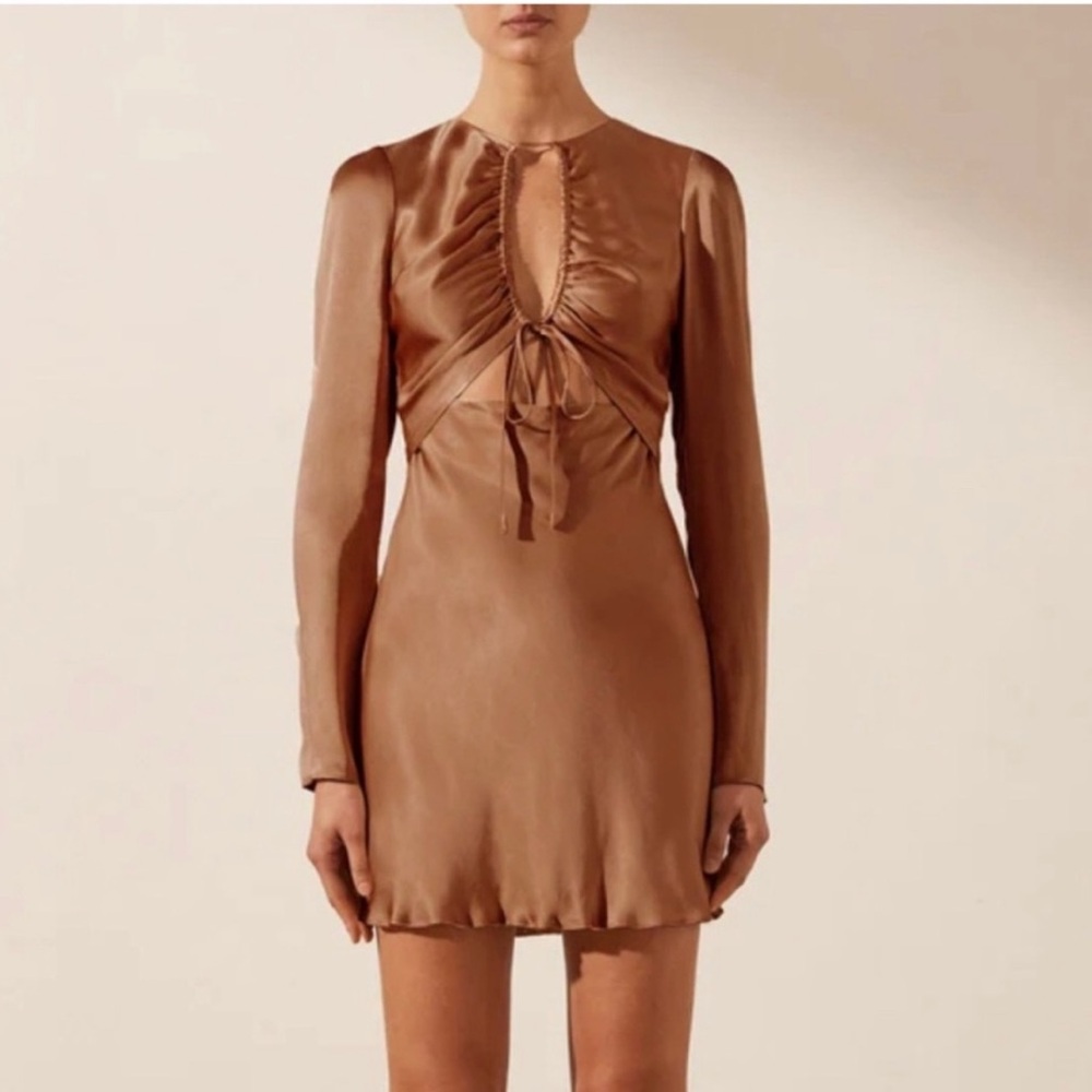 COPY - NWT Shona Joy Felicity Long Sleeve Cut Out Front Mini Dress